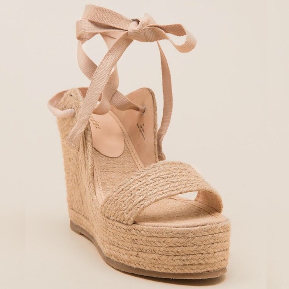 Francesca's Collections Shoes - Extrafine Lace-Up Espadrille Platform Wedges